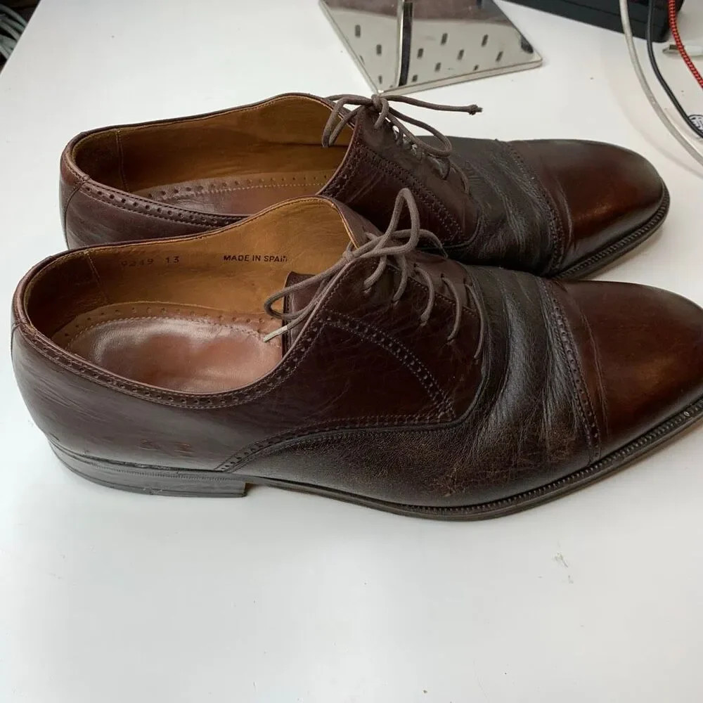 Magnanni Cap Toe Brown Lace Up Oxford Medium Classic Leather